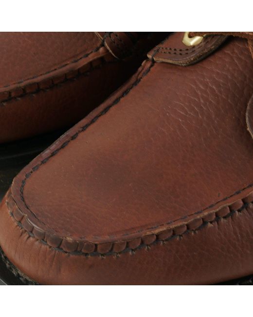 Yuketen Brown Hex Eye Boat Shoes for men