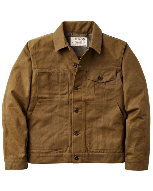 Filson Brown Tin Cloth Short Lined Cruiser Jacket for men