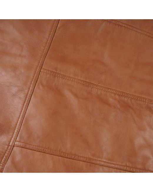 real hoxton Brown Leather Trucker Jacket for men