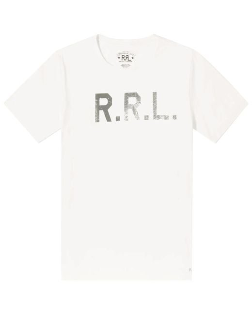 RRL White Graphic Logo T-Shirt for men