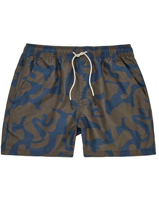 Oas Blue Puzzlotec Swim Shorts for men