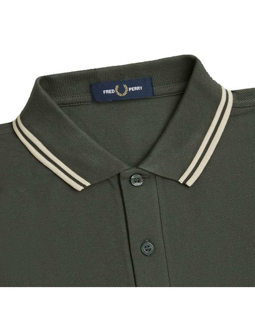 Fred Perry Green M3600 Twin Tipped Polo Shirt for men