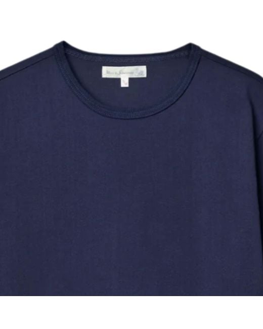 Merz B. Schwanen Blue 2M15 Mid-Century Machine Refined Fit T-Shirt for men