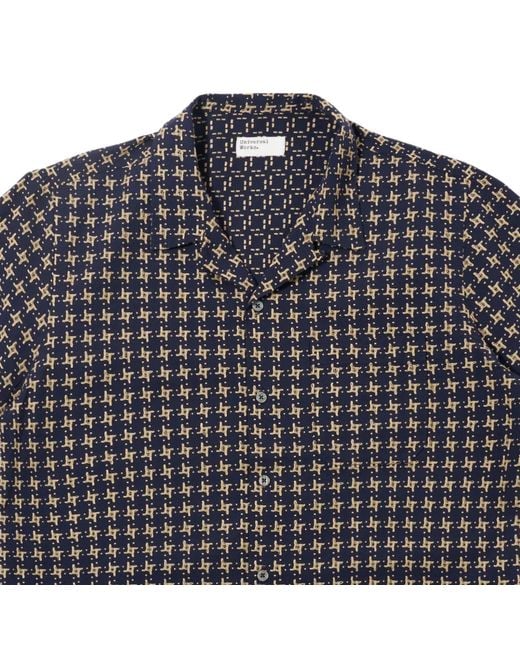 Universal Works Black Rhodes 8 Cotton Road Shirt for men