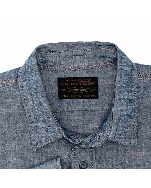 Filson Blue Chambray Cpo Shirt for men