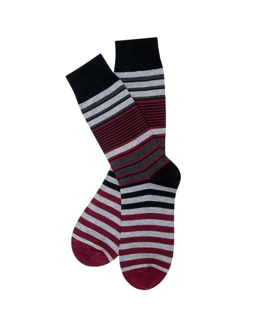 Stuarts London Purple Brian Oak Multi Stripe Socks for men