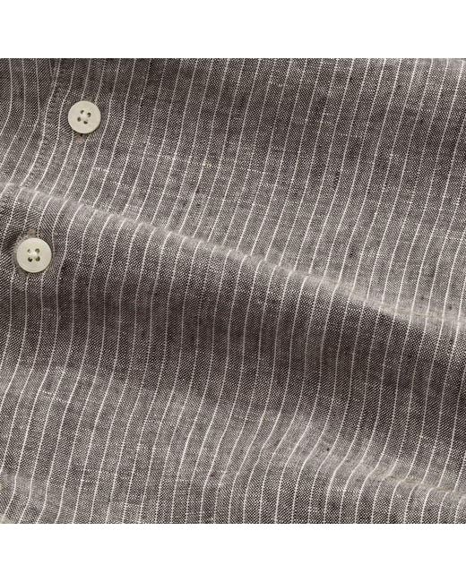 NN07 Gray Enzo Classic Collar Linen Shirt for men