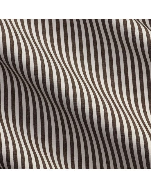 Polo Ralph Lauren Gray Custom Fit Striped Stretch Poplin Shirt for men