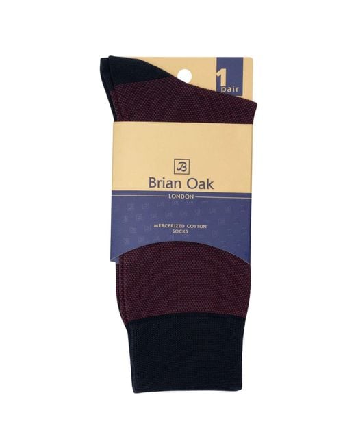 Stuarts London Purple Brian Oak Birds Eye Patterned Socks for men
