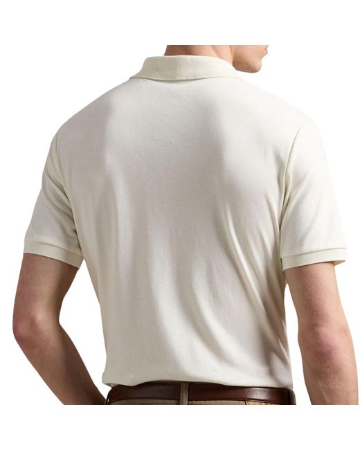 Polo Ralph Lauren White Custom Slim Fit Soft Cotton Polo Shirt for men