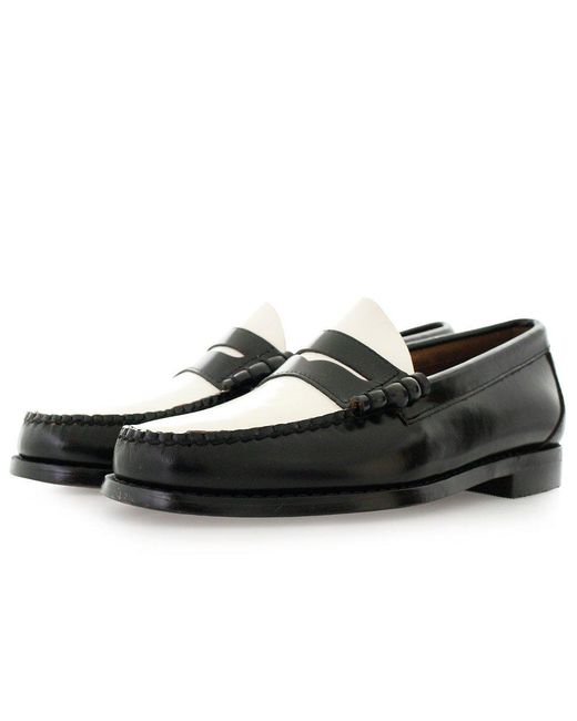 Lyst - G.H. Bass & Co. Larson Moc Penny Black And White Loafer Shoes ...