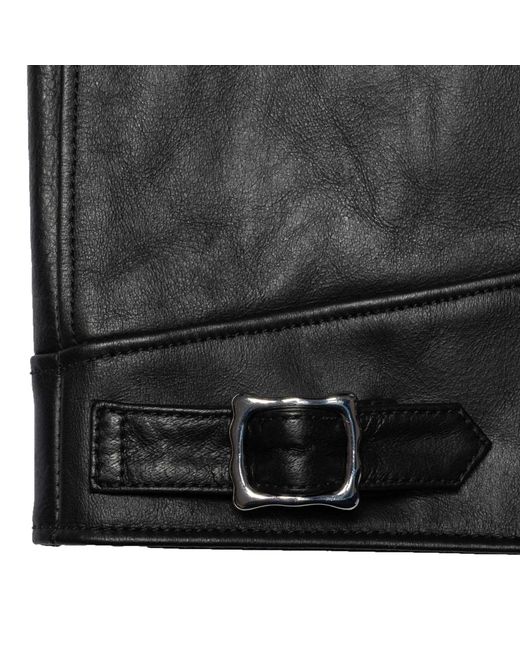 Nudie Jeans Black Eddy Rider Leather Jacket for men