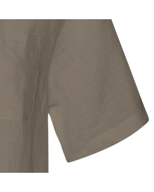 COLORFUL STANDARD Brown Linen Short Sleeve Shirt for men