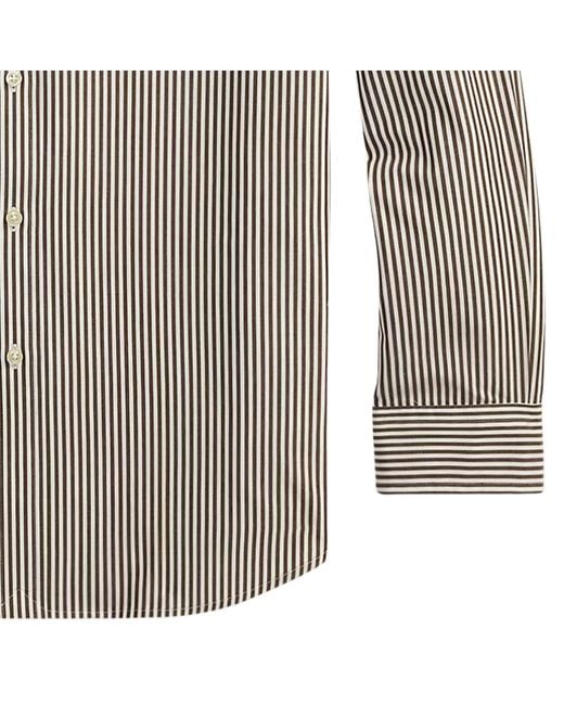 Polo Ralph Lauren Gray Custom Fit Striped Stretch Poplin Shirt for men