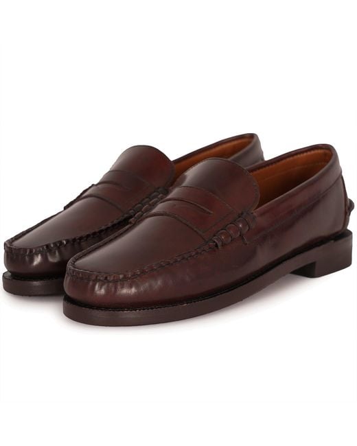 Sebago Brown X Stuarts Dan Cordovan Penny Loafer for men