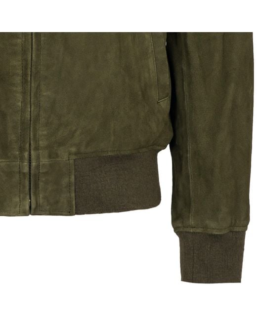 Schott Nyc Green Suede Bomber Jacket for men
