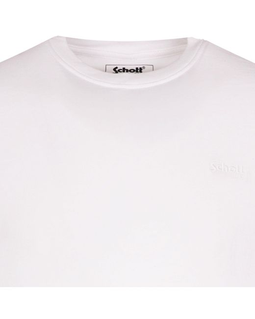 Schott Nyc White 2 Pack Crew Neck T-Shirt for men