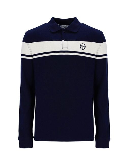 Sergio Tacchini Blue Young Line Long Sleeve Polo Shirt for men