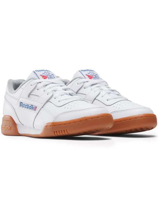 Reebok White Workout Plus Shoes for men