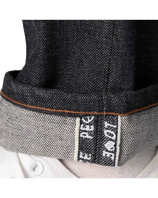 Naked & Famous Black Weird Guy Love & Peace Selvedge Jeans for men