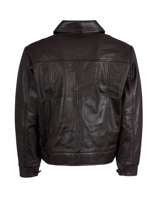 real hoxton Black Leather Gab Jacket for men