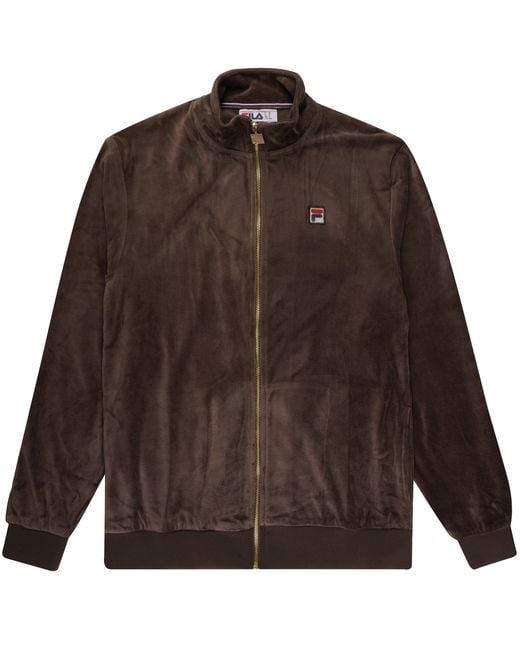 Fila Brown Marc Velour Track Top for men