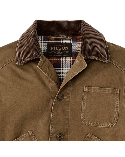 Filson Green Canvas Outfitter Jacket for men