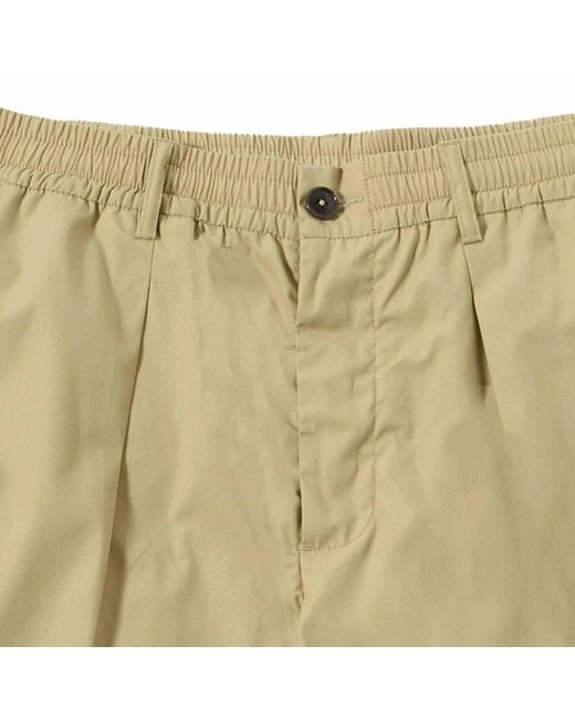 Universal Works Green Pleated Track Shorts for men