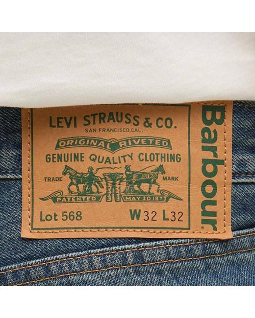 Barbour X Levi'S Blue 568 Jeans for men