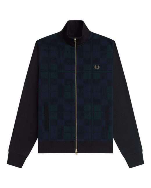 Fred Perry Blue Knitted Front Track Jacket for men