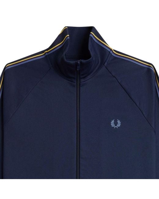 Fred Perry Blue Tramline Tape Track Jacket for men