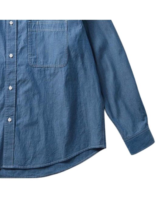 Snow Peak Blue Chambray Work Shirt for men