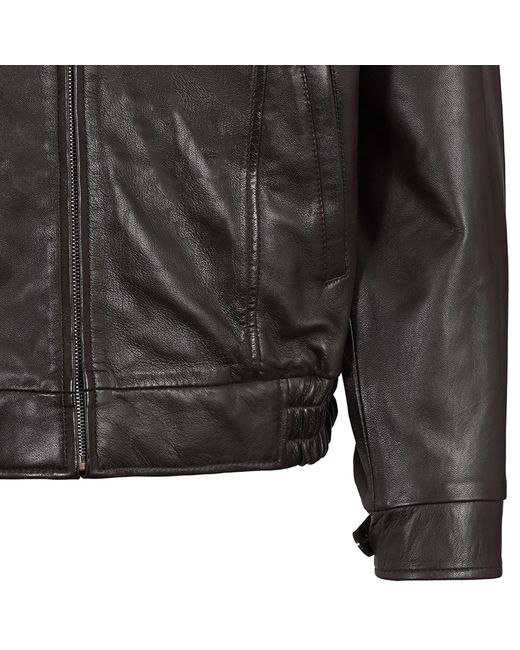 real hoxton Black Leather Gab Jacket for men