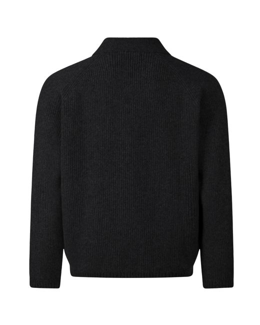 Universal Works Black Zip Cardigan Eco Wool for men