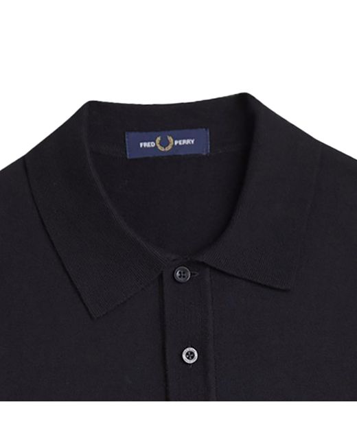 Fred Perry Blue Knitted Shirt for men