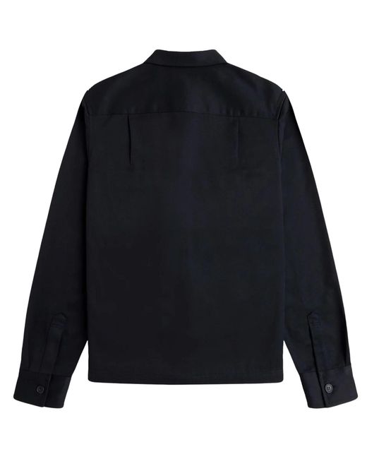 Fred Perry Black Twill Overshirt for men