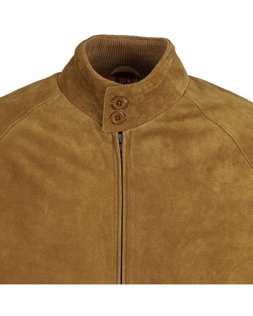 real hoxton Brown Suede Harrington Jacket for men