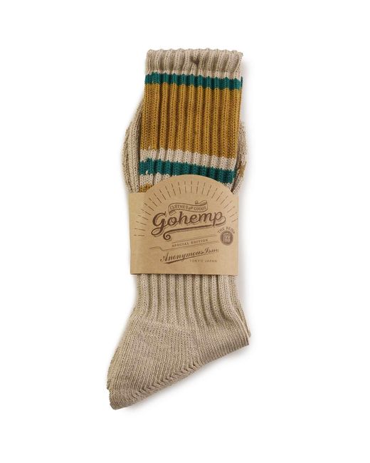 Anonymous Ism Gray Gohemp Random Line Pile Crew Socks for men