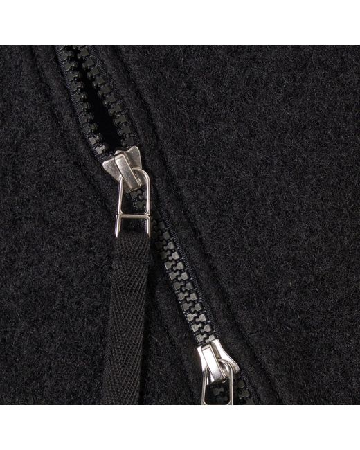 Universal Works Black Zip Waistcoat Wool Fleece for men