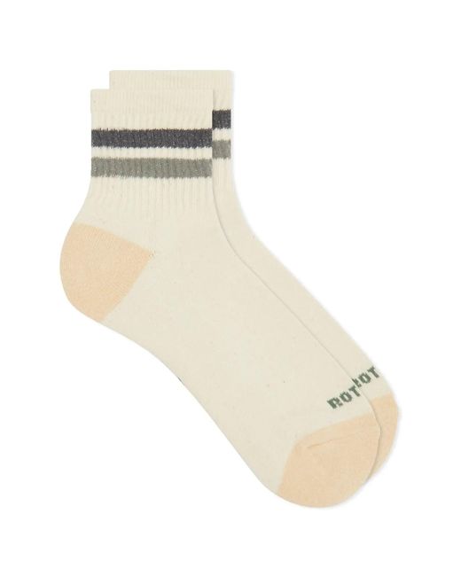 RoToTo Socks Natural Retro Athletic Ankle Socks for men