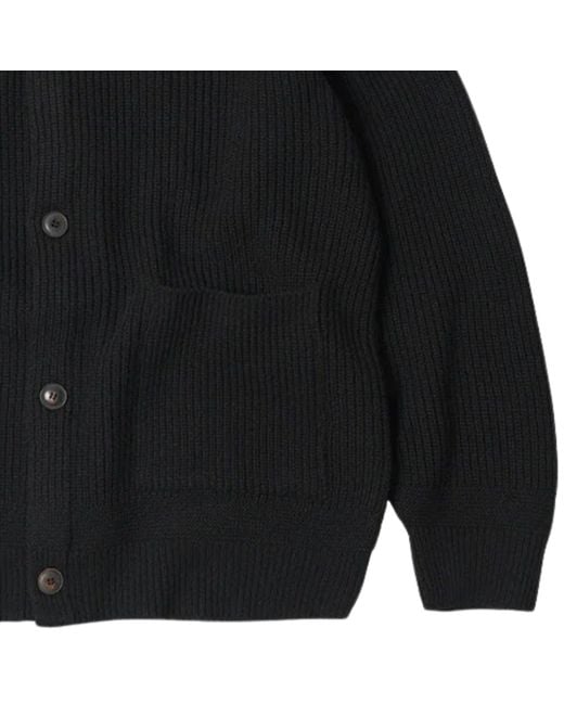 FRIZMWORKS Black Heavy Wool Round Cardigan for men