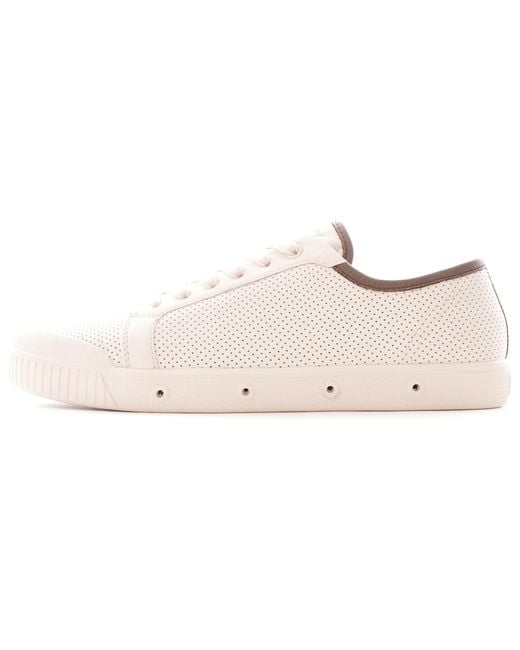 Spring Court G2 Punch Nappa Leather Shoes - Off White/brown for men