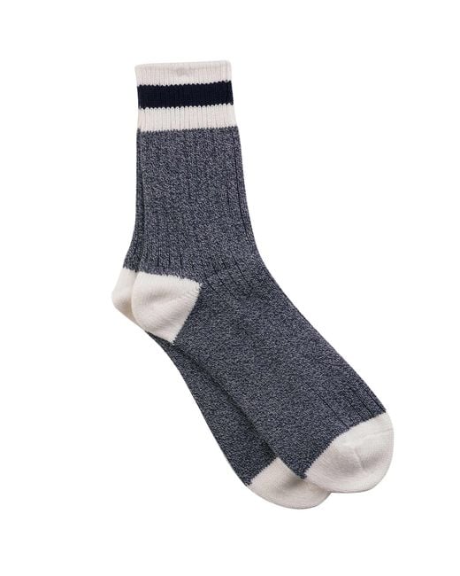 Anonymous Ism Blue Tuck Cuff Stripes Crew Socks for men