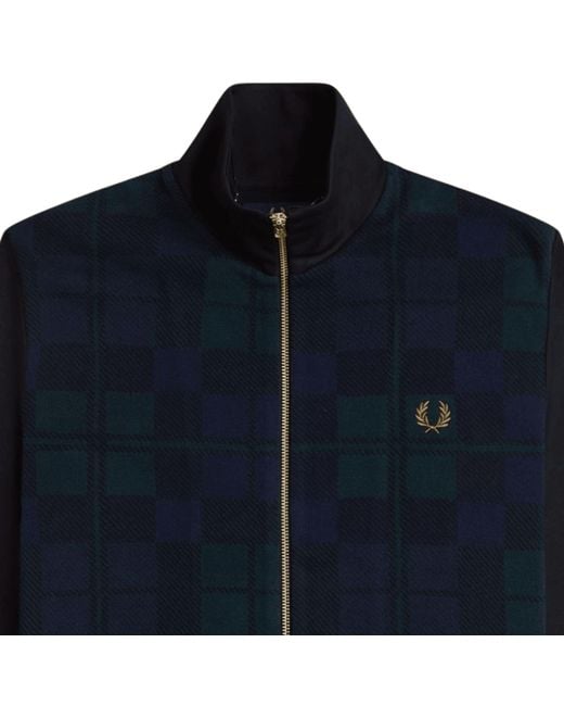 Fred Perry Blue Knitted Front Track Jacket for men
