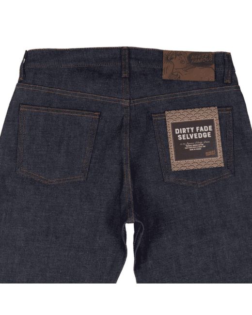 Naked & Famous Blue Weird Guy Dirty Fade Denim Jeans for men