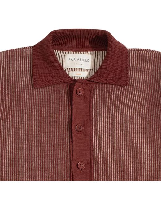 Far Afield Purple Velzy Helio Stripe Knit Shirt for men