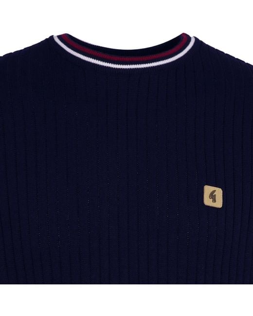 Gabicci Blue Santino Knit T-Shirt for men