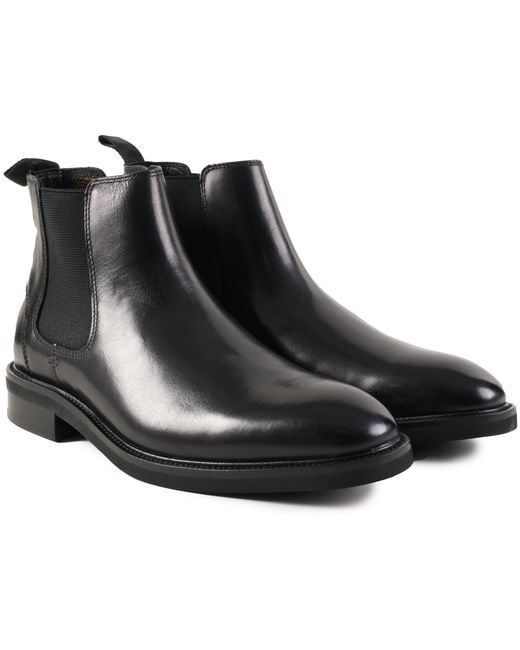 John White Black Brecon Leather Boots for men