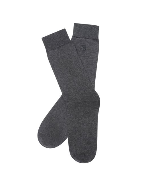 Stuarts London Black Brian Oak Plain Socks for men