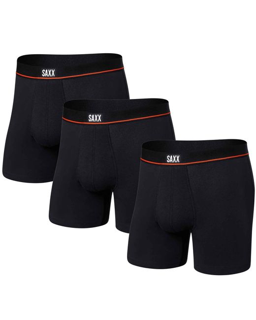 Saxx Underwear Co. Black 3 Pack Non Stop Stretch Cotton Boxers for men